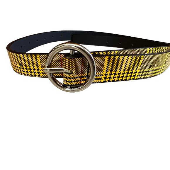 Dickies Accessories - Vintage 80s 90s Dickies Yellow Plaid skinny belt M